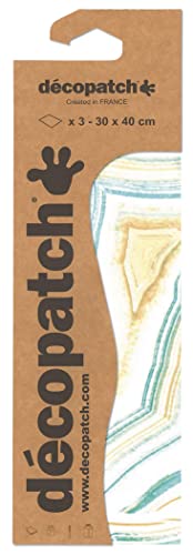 Décopatch C856C - Packung mit 3 Blatt Décopatch-Papier gleichen Musters, Nr. 856, praktisch und einfach zum Verwenden, ideal für Ihre Pappmachés und Bastelprojekte, 1 Pack von Decopatch