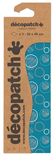 Décopatch C858C - Packung mit 3 Blatt Décopatch-Papier gleichen Musters, Nr. 858, praktisch und einfach zum Verwenden, ideal für Ihre Pappmachés und Bastelprojekte, 1 Pack von Decopatch