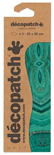 Décopatch C863C - Packung mit 3 Blatt Décopatch-Papier gleichen Musters, Nr. 863, praktisch und einfach zum Verwenden, ideal für Ihre Pappmachés und Bastelprojekte, 1 Pack von Decopatch