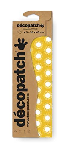 Décopatch C880C - Packung mit 3 Blatt Décopatch-Papier gleichen Musters, 30x40cm, Nr. 880, praktisch und einfach zum Verwenden, ideal für Ihre Pappmachés und Bastelprojekte, 1 Pack von Decopatch