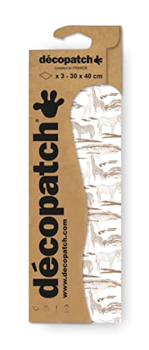 Décopatch C881C - Packung mit 3 Blatt Décopatch-Papier gleichen Musters, 30x40cm, Nr. 881, praktisch und einfach zum Verwenden, ideal für Ihre Pappmachés und Bastelprojekte, 1 Pack von Décopatch