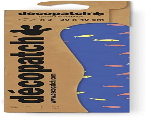 Décopatch C883C - Packung mit 3 Blatt Décopatch-Papier gleichen Musters, 30x40cm, Nr. 883, praktisch und einfach zum Verwenden, ideal für Ihre Pappmachés und Bastelprojekte, 1 Pack von Decopatch