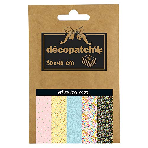 Décopatch DP022C - Déco Pocket No. 22 Packung mit 5 Blatt Décopatch-Papier 30x40cm, 1 Pack von Decopatch