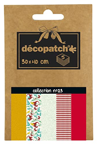 Décopatch DP023C - Déco Pocket No. 23 Packung mit 5 Blatt Décopatch-Papier 30x40cm, 1 Pack von Decopatch