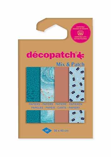 Décopatch DP042C - Packung Mix & Patch, mit 4 Blatt Décopatch-Papier 30x40 cm, Blautöne, gemischte Sortierung, ideal ab 5 Jahren, 1 Pack Décopatch DP042C - Packung Mix & Patch, mit 4 Blatt Décopatch-Papier 30x40 cm, Blautöne, gemischte Sortierung, ideal ab 5 Jahren, 1 Pack von Decopatch