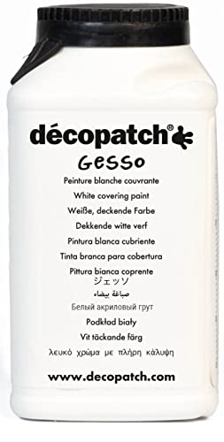 Décopatch GE300AO Gesso Acrylfarbe (weiss, für jeden Untergrund, 300g) von Decopatch