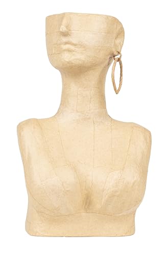 Décopatch HD0100C - Damenvase / Topf aus Pappmaché, zum Verzieren, wasserfest, 18x11,5x29 cm, Kartonbraun, Büste / Frauenfigur, 1 Stück von Décopatch