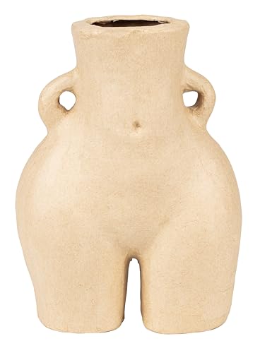 Décopatch HD098C - Damenvase / Topf aus Pappmaché, zum Verzieren, wasserfest, 17x12x25 cm, Kartonbraun, Frauenhüfte / Frauenfigur, 1 Stück von Décopatch
