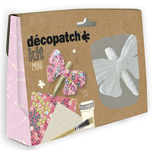 Décopatch KIT021C Bastel Mini-Set Pappmaché (ideal für Kinder, Schmetterling) 1 Set von Decopatch