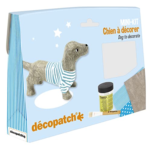 Decopatch KIT026C Bastel Mini-Set Pappmaché (Dackel, ideal für Kinder) 1 Set von Decopatch