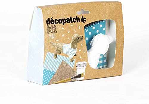 Decopatch KIT026C Bastel Mini-Set Pappmaché (Dackel, ideal für Kinder) 1 Set von Decopatch