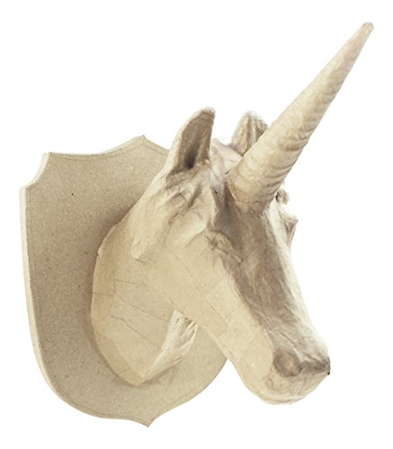 Décopatch LA009O Träger L aus Pappmaché, Trophée Einhorn, 35 x 31 x 25 cm, zum Verzieren und Aufhängen, Kartonbraun Décopatch LA009O Träger L aus Pappmaché, Trophée Einhorn, 35 x 31 x 25 cm, zum Verzieren und Aufhängen, Kartonbraun von Decopatch