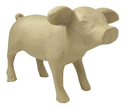 Decopatch Décopatch LA013C Ferkel aus Papmaché, Größe L, 41 x 27 x 28 cm, zu Personalisieren) 1 Stück natur von Decopatch