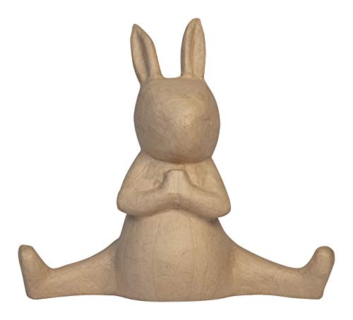 Décopatch LA021C - Figur aus Pappmaché, Kaninchen Yoga, 46x18x41cm, 1 Stück von Decopatch