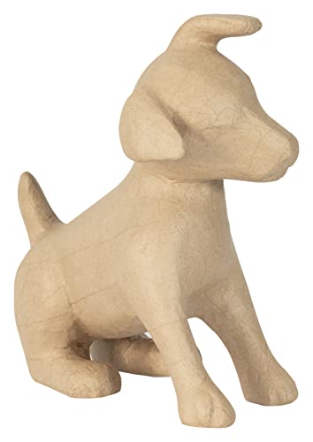 Décopatch LA026C - Träger Hund aus Pappmaché, 35cm, einfach zum Verzieren, Kartonbraun, 1 Stück von Decopatch
