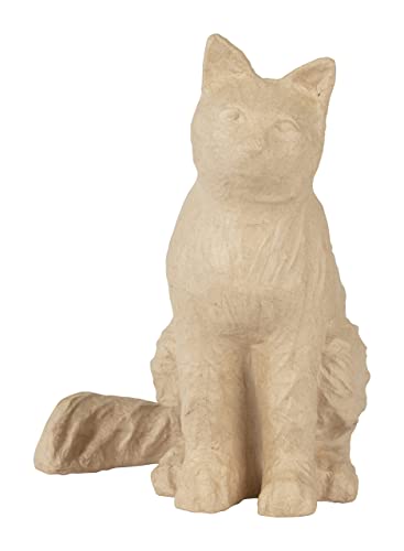 Décopatch LA027C - Träger Katze aus Pappmaché, 41cm, einfach zum Verzieren, Kartonbraun, 1 Stück von Decopatch