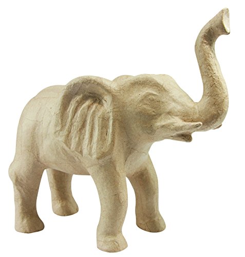 Décopatch MA006O Träger M aus Pappmaché, Elefant, 30 x 12 x 28 cm, zum Verzieren, Kartonbraun von Decopatch