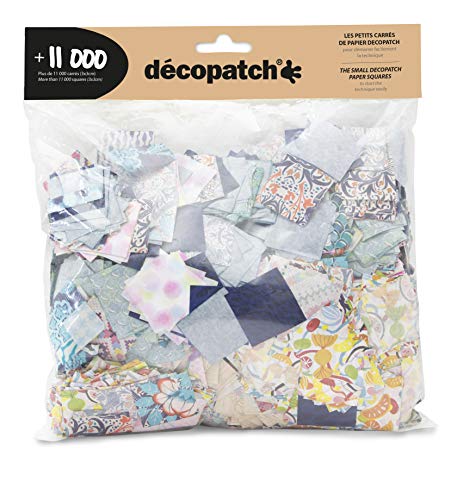 Décopatch MP007C - Packung mit 11 000 Quadrate Décopatch Papier, 3x3cm, ideal für DIY und Bastelaktivitäten, Motive sortiert, 1 Pack von Decopatch