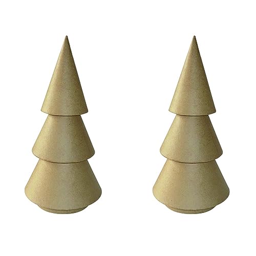 Decopatch NO002O Weihnachtsbaum M aus Pappmaché, 15 x 15 x 30,5 cm, zum Verzieren, perfekt für Weihnachtsdeko, Kartonbraun (Packung mit 2) von Decopatch