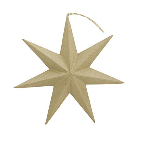 Décopatch NO011O Stern S aus Pappmaché, 4,1 x 20 x 20 cm, zum Verzieren und Aufhängen, perfekt für Weihnachtsdeko, Kartonbraun Décopatch NO011O Stern S aus Pappmaché, 4,1 x 20 x 20 cm, zum Verzieren und Aufhängen, perfekt für Weihnachtsdeko, Kartonbraun von Décopatch