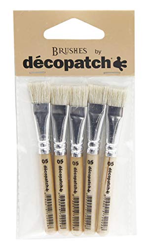 Décopatch PACKPC05O Pinsel Seide (7 x 14 cm, speziel für unebene Untergründe) 5er Pack von Decopatch
