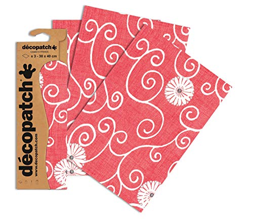 DecoPatch Papier, Gänseblümchen/Wirbel, 3 Stück, mehrfarbig, Farbe von Decopatch