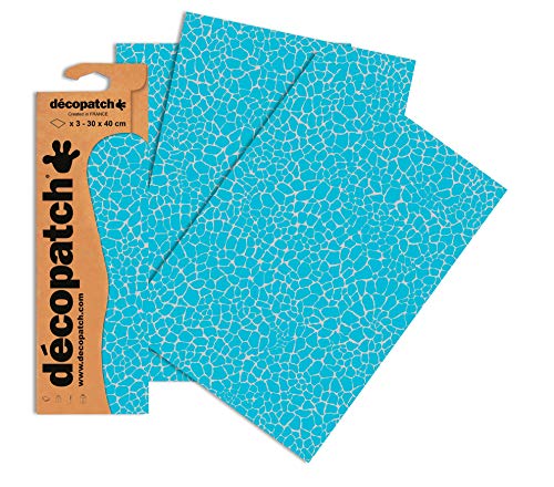 Decopatch Papier No. 537 (türkis Giraffe, 395 x 298 mm) 3er Pack von Decopatch
