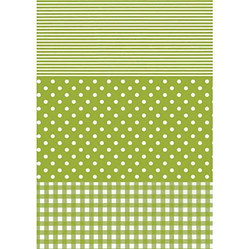 Décopatch Papier No. 548 Packung mit 20 Blätter (395 x 298 mm, ideal für Ihre Papmachés) grün weiß, punkte von Decopatch