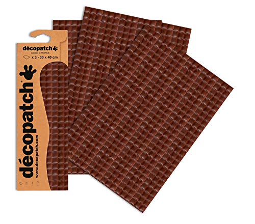 Decopatch Papier No. 680 (braun Schokolade, 395 x 298 mm) 3er Pack von Decopatch