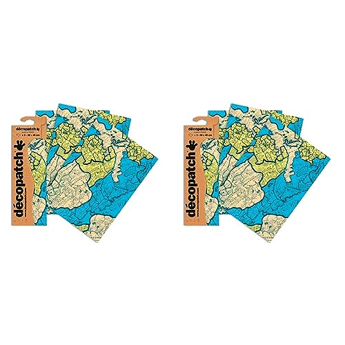 Decopatch Papier No. 691 (türkis Landkarte, 395 x 298 mm) 6er Pack von Decopatch