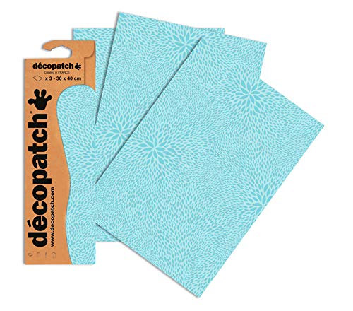 Decopatch Papier No. 701 (hellblau Farbsprenkel, 395 x 298 mm) 3er Pack von Decopatch