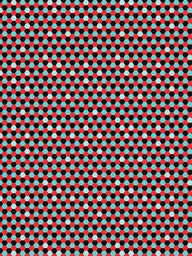 Décopatch Papier No. 719 Packung mit 20 Blätter (395 x 298 mm, ideal für Ihre Papmachés) rot schwarz, sechseckig von Decopatch