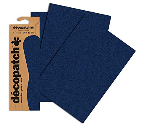 Decopatch Papier No. 723 (blau Dunkel Farbsprenkel, 395 x 298 mm) 3er Pack von Decopatch