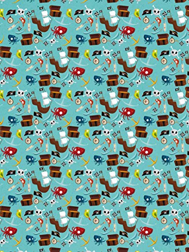 Décopatch Papier No. 728 Packung mit 20 Blätter (Piratenschatz, 395 x 298 mm, ideal für Ihre Papmachés) von Décopatch