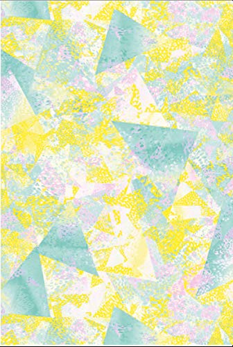 Décopatch Papier No. 748 Packung mit 20 Blätter (395 x 298 mm, ideal für Ihre Papmachés) gelb grün, dreiecke von Decopatch