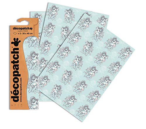 Decopatch Papier No. 761 (blau Putten, 395 x 298 mm) 3er Pack von Decopatch