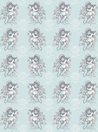 Decopatch Décopatch Papier No. 761 Packung mit 20 Blätter (395 x 298 mm, ideal für Ihre Papmachés) hellblau, engel von Decopatch