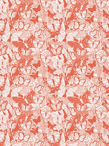 Décopatch Papier No. 762 Packung mit 20 Blätter (395 x 298 mm, ideal für Ihre Papmachés) orange, schmetterlinge von Decopatch