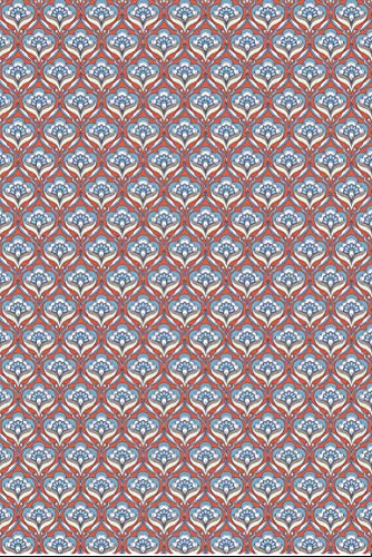 Décopatch Papier No. 767 Packung mit 20 Blätter (395 x 298 mm, ideal für Ihre Papmachés) rot blau, blumenmotiven von Decopatch