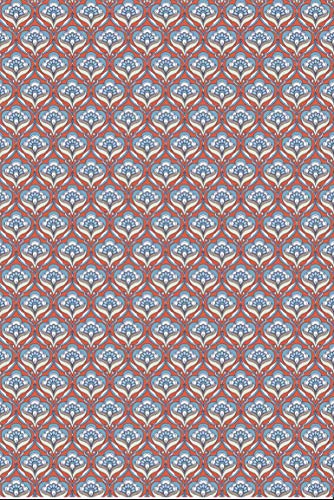 Décopatch Papier No. 767 Packung mit 20 Blätter (395 x 298 mm, ideal für Ihre Papmachés) rot blau, blumenmotiven von Décopatch