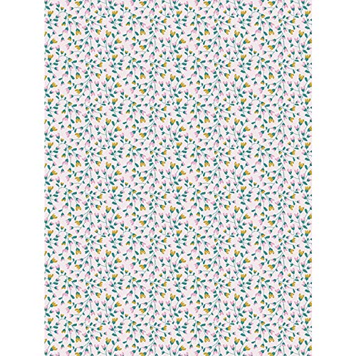 Décopatch Papier No. 788 Packung mit 20 Blätter (395 x 298 mm, ideal für Ihre Papmachés) rosa grün, blätter von Decopatch