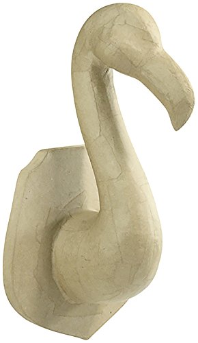Décopatch SA187C Trophäe Flamingo (aus Pappmaché zum Verzieren und Personalisieren, 26,9 cm, ideal für Ihre Hausdeko) 1 Stück kartonbraun von Decopatch