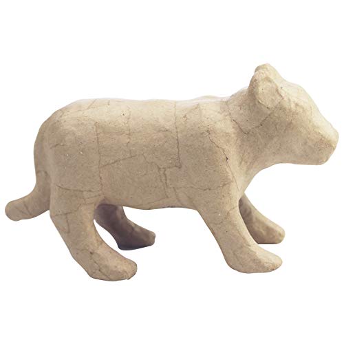 Décopatch SA197C Tiger (aus Pappmaché, Größe S, 20 x 7 x 11,5 cm, zu Personalisieren) 1 Stück natur von Décopatch