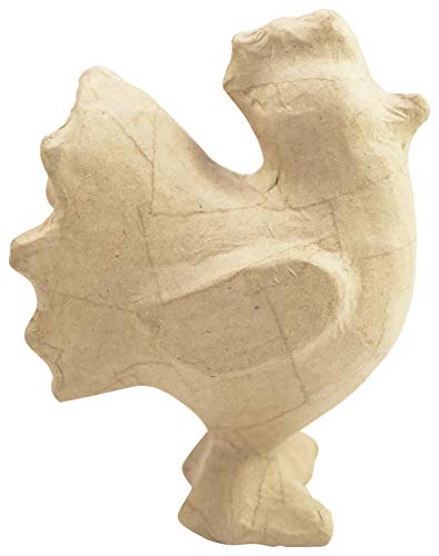 Decopatch Décopatch SA204C Hahn (aus Pappmaché, Größe S, 12 x 7,5 x 15,5 cm, zu Personalisieren) 1 Stück natur von Decopatch