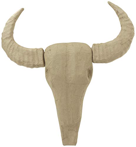 Décopatch SA206C Trophäe Büffel (aus Pappmaché, Größe S, 5 x 25 x 29 cm, zu Personalisieren) 1 Stück natur von Decopatch