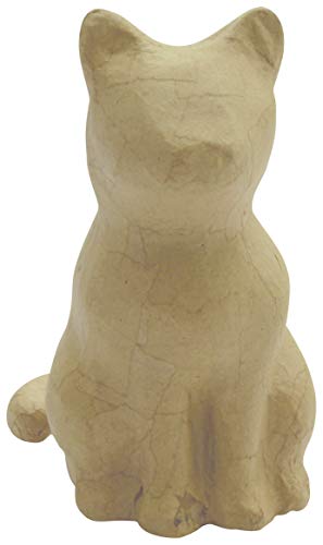 Décopatch SA214C - Figur aus Pappmaché, sitzende Katze, 13x9,5x15cm, 1 Stück von Decopatch