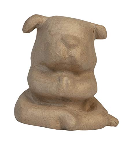 Décopatch SA222C - Figur aus Pappmaché, Bulldogge Yoga, 13,5x10,5x13,5cm, 1 Stück von Décopatch