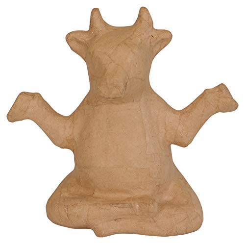 Décopatch SA225C - Figur aus Pappmaché, Kuh Yoga, 8,5x16,5x16cm, 1 Stück von Decopatch