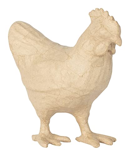 Décopatch SA228C - Träger Huhn aus Pappmaché, 19cm, einfach zum Verzieren, Kartonbraun, 1 Stück von Decopatch