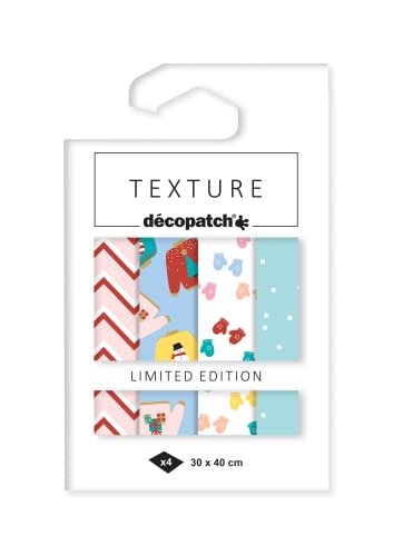 Decopatch TD875C - Packung mit 4 Bögen Texture Papier mit Metallic-Effekt, 30x40 cm, 4 Stück sortiert, Weihnachten Decopatch TD875C - Packung mit 4 Bögen Texture Papier mit Metallic-Effekt, 30x40 cm, 4 Stück sortiert, Weihnachten von Décopatch